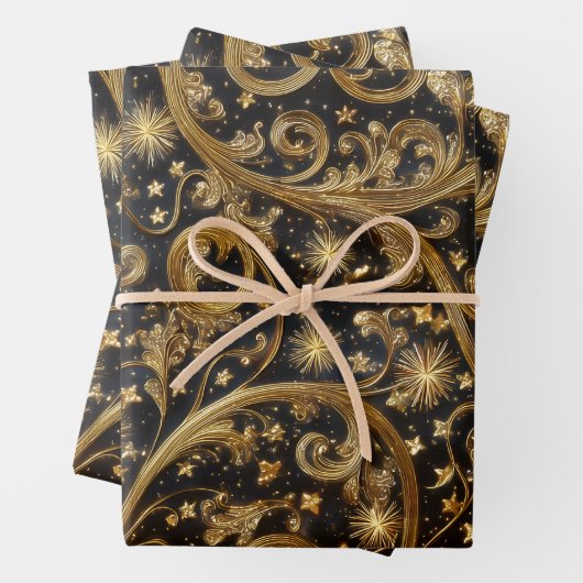 Abstract kerstpatroon inpakpapier vel (In situ)