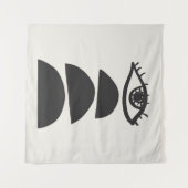 Abstract kijkend oog met het balanceren van stenen wandkleed (Voorkant (horizontaal))