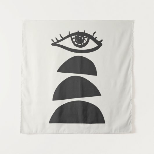 Abstract kijkend oog met het balanceren van stenen wandkleed (Voorkant)