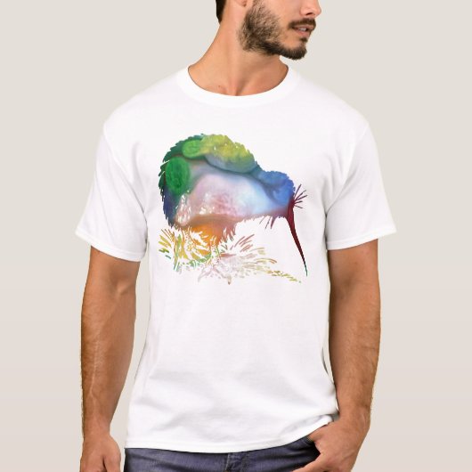 Abstract Kiwi silhouette T-shirt (Voorkant)
