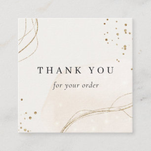 Abstract klein ivoren goud Hartelijk dank voor uw Vierkante Visitekaartje