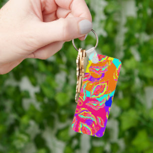 abstract,kleur,patroon,Indisch,mandala,roze, Sleutelhanger