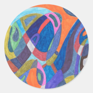 abstract "Kleur Rush" Ronde Sticker