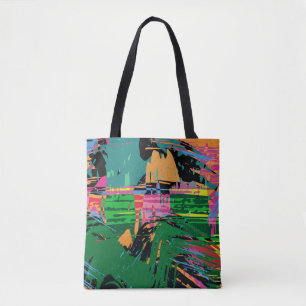 Abstract kleurenpatroon in graffiti stijl v draagtas