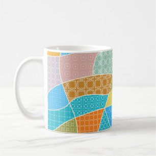 Abstract kleurenpatroon in mozaïekstijl koffiemok