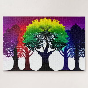 Abstract kleurenspectrum van herfstbomen legpuzzel