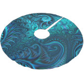 Abstract kleurig blauw en Blauwgroen spiraal patro Kerstboom Rok (Gekanteld)