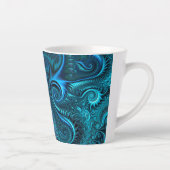 Abstract kleurig blauw en Blauwgroen spiraal patro Latte Mok (Rechts)