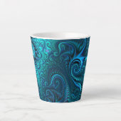 Abstract kleurig blauw en Blauwgroen spiraal patro Latte Mok (Voorkant)