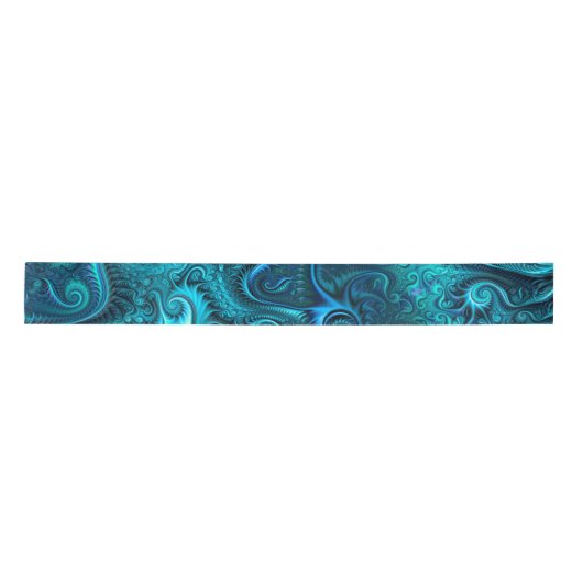 Abstract kleurig blauw en Blauwgroen spiraal patro Lint (Voorkant)