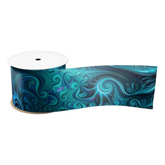 Abstract kleurig blauw en Blauwgroen spiraal patro Lint (Spoel)