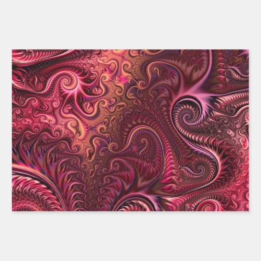 Abstract kleurig blauw rood Violet Spiral Patroon Inpakpapier Vel (Voorkant 2)