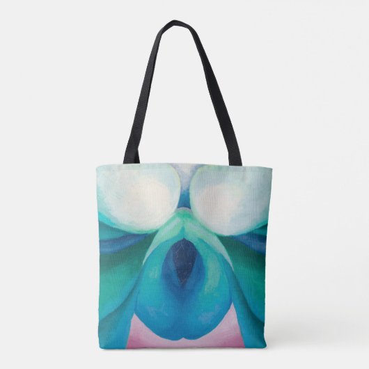 Abstract kleurig bloemschilderij Georgia O'Keeffe Draagtas (Achterkant)