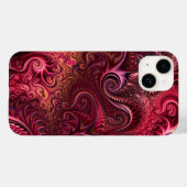 Abstract kleurig Burgundy Carmine Spiral Patroon Case-Mate iPhone Case (Achterkant (horizontaal))