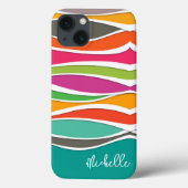 Abstract kleurig geometrisch golvend patroon naam Case-Mate iPhone case (Achterkant)