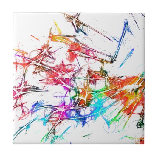 Abstract kleurig ontwerp tegeltje (Voorkant)