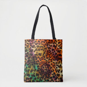 abstract kleurig patroon van leopartextuur draagtas