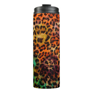 abstract kleurig patroon van leopartextuur thermosbeker