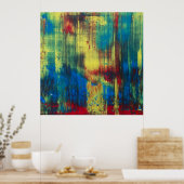 Abstract kleurig schilderen 2 poster (Keuken)