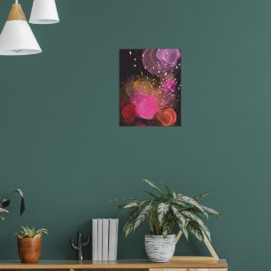 Abstract kleurig vogelpatroon poster