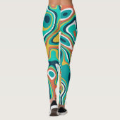 Abstract kleurig vormpatroon leggings (Achterkant)
