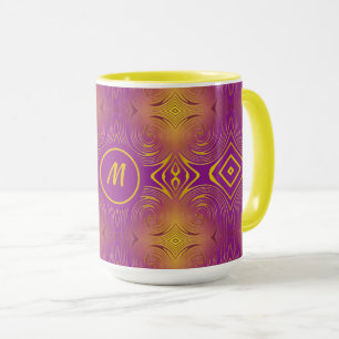 abstract kleurig zwenkpatroon koffie mok