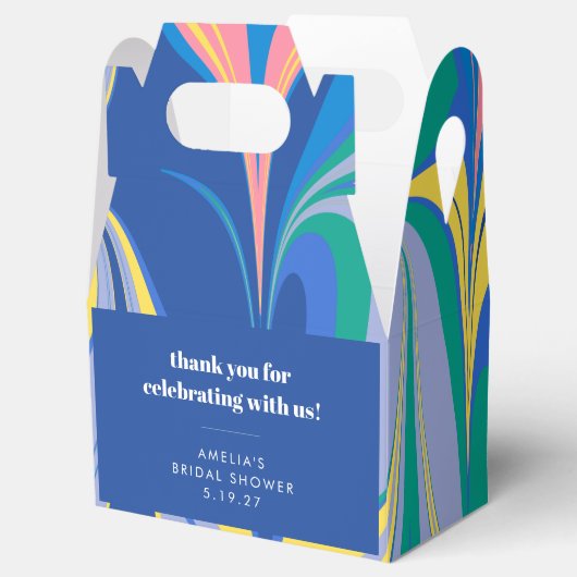 Abstract Kleurrijk Aangepast Vrijgezellenfeest Dan Bedankdoosjes (Geopend)