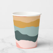 Abstract kleurrijk aards koraal streep patroon papieren bekers (Achterkant)