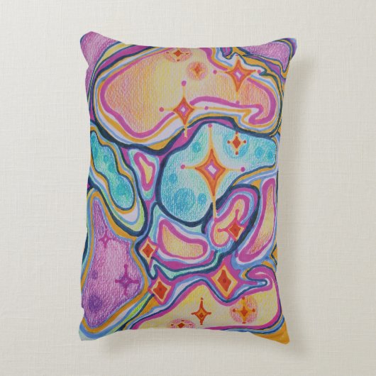 Abstract kleurrijk accent kussen (Achterkant (Verticaal))