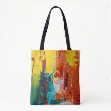 Abstract kleurrijk beeld op boodschappentas
