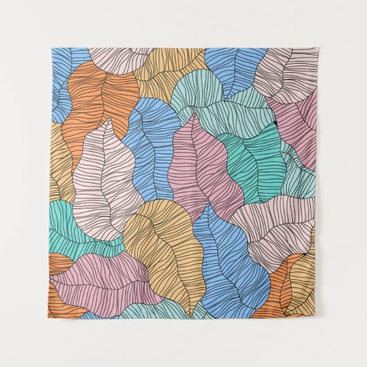 Abstract kleurrijk blad schilderij ontwerp achterg wandkleed (Voorkant (horizontaal))