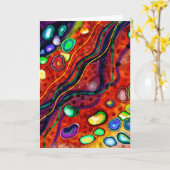 Abstract, kleurrijk blanco kaart (Gele Bloem)