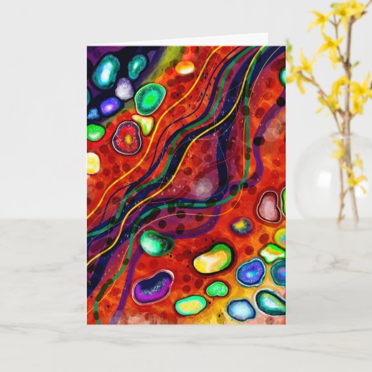 Abstract, kleurrijk blanco kaart (Gele Bloem)