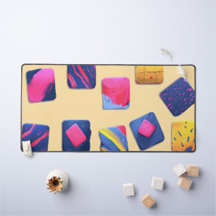 Abstract kleurrijk blokpatroon bureaumat