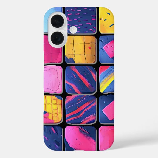 Abstract kleurrijk blokpatroon Case-Mate iPhone case (Achterkant)