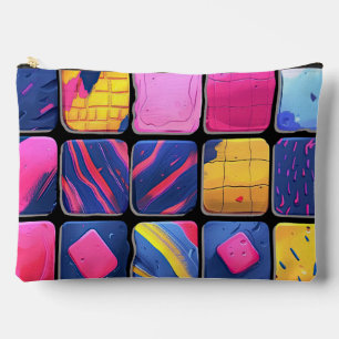 Abstract kleurrijk blokpatroon etui
