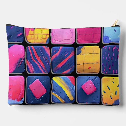 Abstract kleurrijk blokpatroon etui (Achterkant)