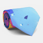 Abstract kleurrijk blokpatroon stropdas (Opgerold)