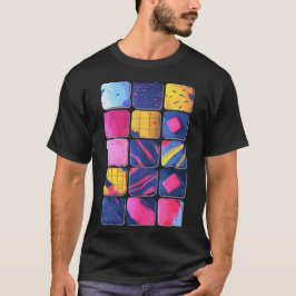 Abstract kleurrijk blokpatroon t-shirt