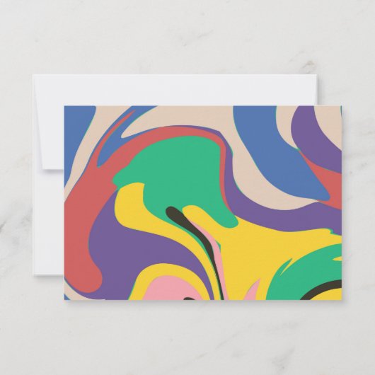 Abstract Kleurrijk Bold Modern Groovy RSVP Kaartje (Achterkant)