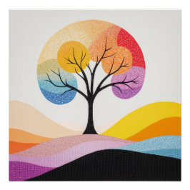 Abstract kleurrijk boomontwerp perfect poster