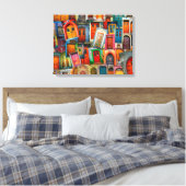 Abstract Kleurrijk  Deurpatroon Fine Art Canvas Afdruk (Insitu (Slaapkamer))