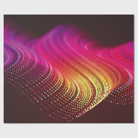 Abstract kleurrijk digitaal landschap met stromend cadeaupapier (Vlak)