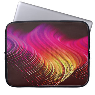 Abstract kleurrijk digitaal landschap met stromend laptop sleeve