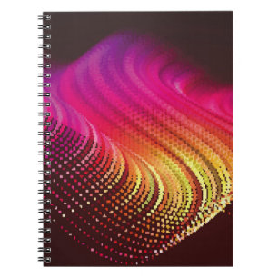 Abstract kleurrijk digitaal landschap met stromend notitieboek