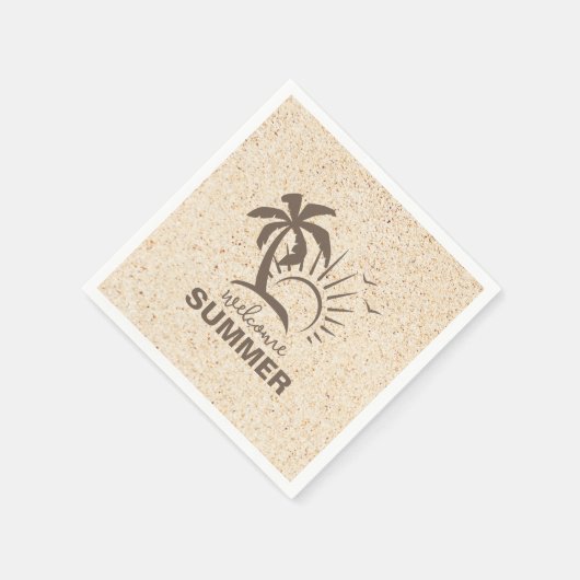 Abstract kleurrijk esthetisch modern zomerstrand servet (Hoek)