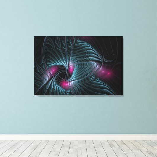 Abstract kleurrijk Fantasy Fractal Canvas Afdruk (Insitu (Houten vloer))