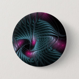 Abstract kleurrijk Fantasy Fractal Ronde Button 5,7 Cm