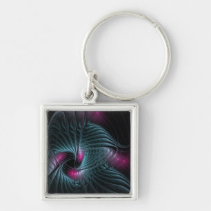 Abstract kleurrijk Fantasy Fractal Sleutelhanger