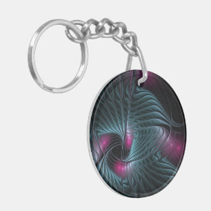 Abstract kleurrijk Fantasy Fractal Sleutelhanger
